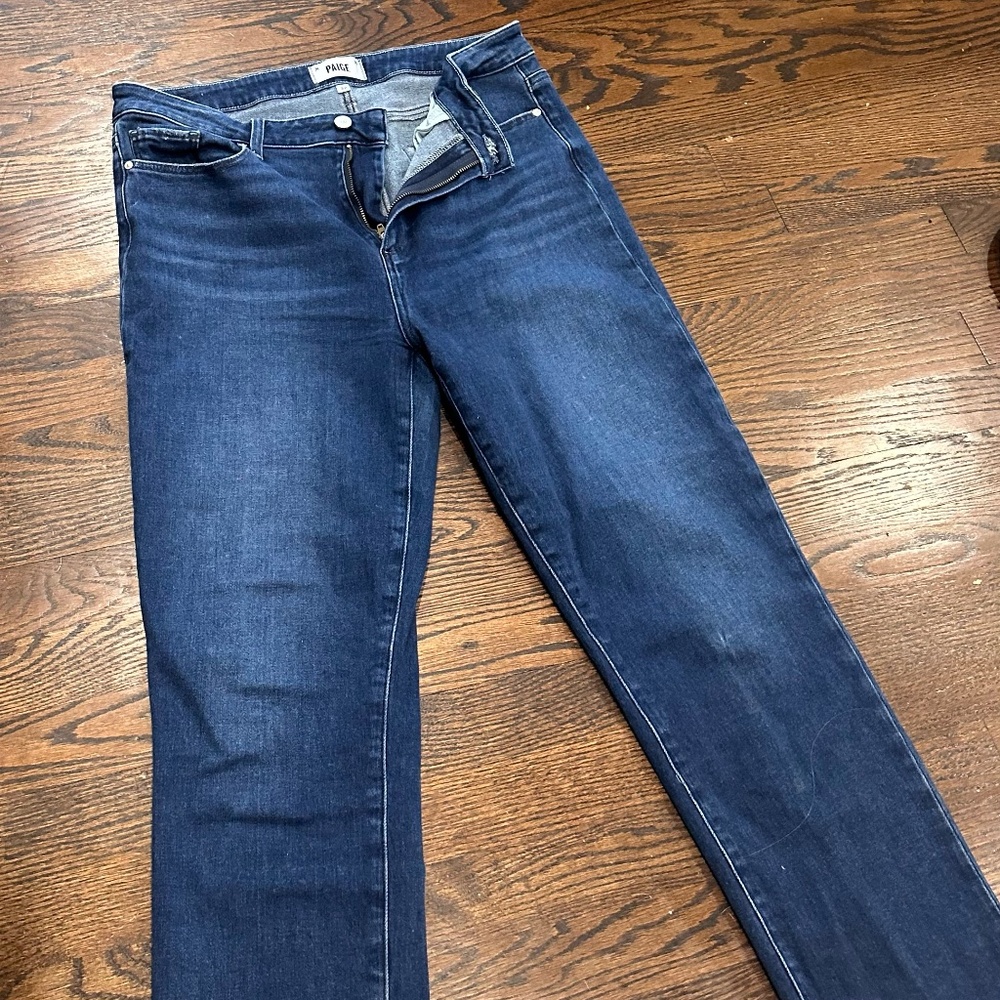 PAIGE Denim Cindy Crop, Dark Blue, Size 32